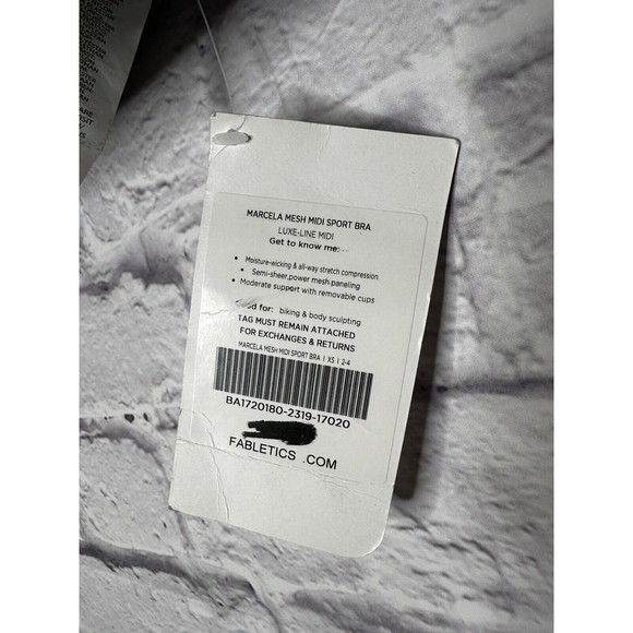 Fabletics Marcela Mesh Midi Sport Bra Women’s Size XS Removable Cups NEW - Picture 3 of 10